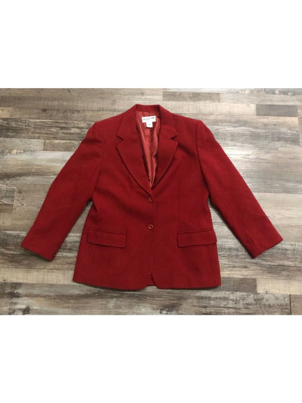 Vintage Pendleton Womens Size 12 Red 2 Button Wool Blazer